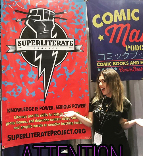 Comic Con booth for superliterate 2019